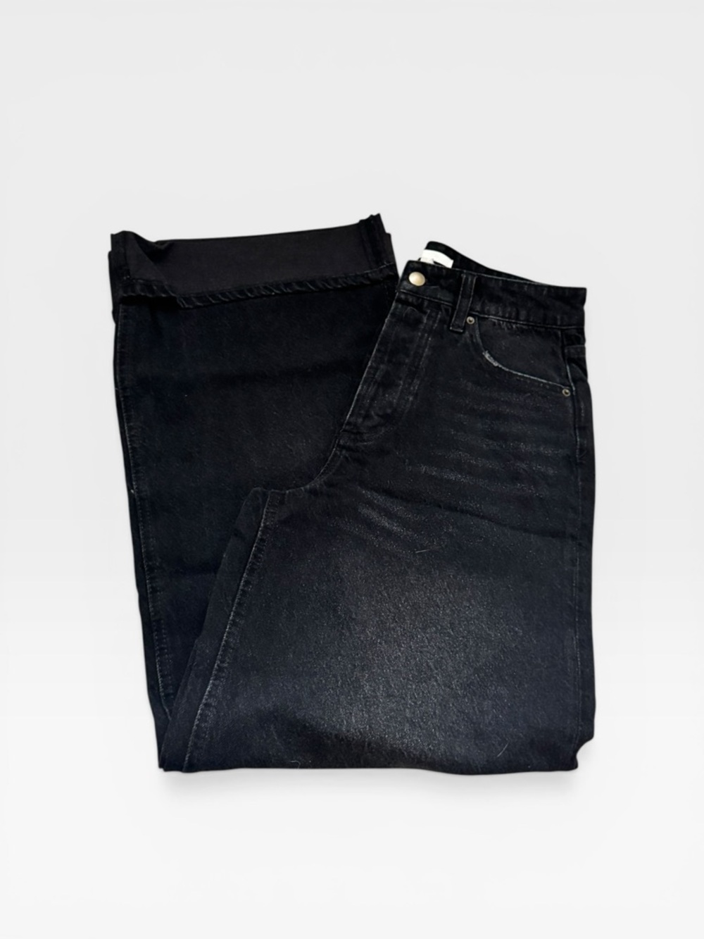 Gianni Bini high rise Wide leg Black Denim Jeans Button fly Sz 5